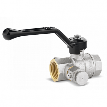 Кран шаровый лат. ник. с дренажем и воздухоотводчиком Ду15-М20 рыч LD Pride 44.15.В-В.С.Р М20