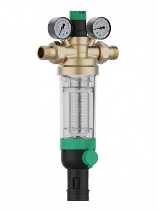 Фильтр с редуктором и обратной промывкой ХК FK76-1 1/4C для холодной воды (ХВС) 1 1/4" DN32 100 мкм