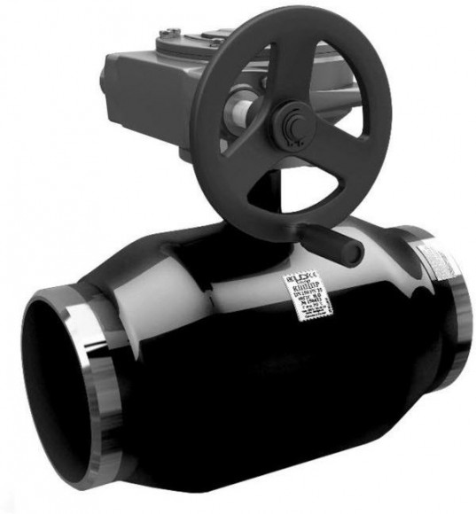 Кран шаровый LD КШЦПР Ду-300/250 Ру25 Т=+200°С, СП, ст.20, п/приварку с редуктором