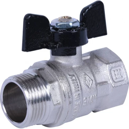 Кран шаровой DN20 PN25 вн/нар бабочка Arizona 607 BUGATTI