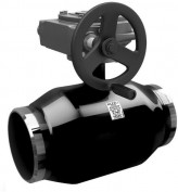 Кран шаровый LD КШ.Ц.П. Ду-300 Ру-16 Т=+200°С, ПП, ст.20, п/приварку. редуктор (вода, пар, нефт.)