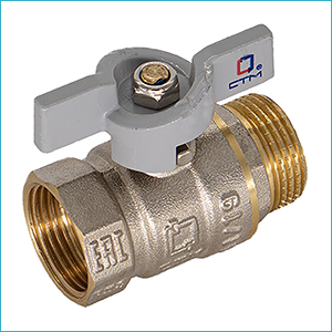 Кран шаровой для воды DN 25 (1") ВР/НР бабочка CTM СТАНДАРТ