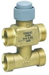 V5823C2033 Клапан 3-x ходовой, PN16, 2...120С, коническая резьба, б/п, DN=15, Kvs=1