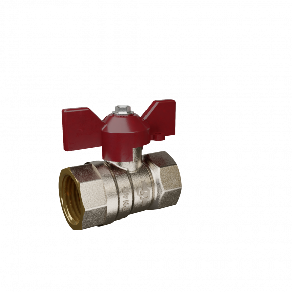 Кран шаровый латунный Temper 88.Вн-Вн.Бабочка.34. DN20 (3/4) PN40