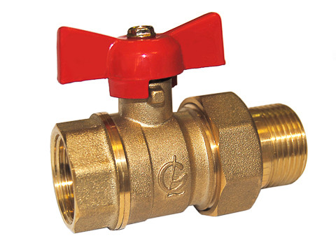 Кран шаровой DN-20 СТАНДАРТ 232 бабочка с американкой ГАЛЛОП