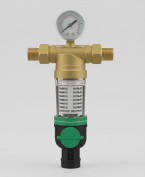 Фильтр тонкой очистки с обратной промывкой Mini с манометром DN25 (G 1'') 100мк 40С ХК  FF743-1C