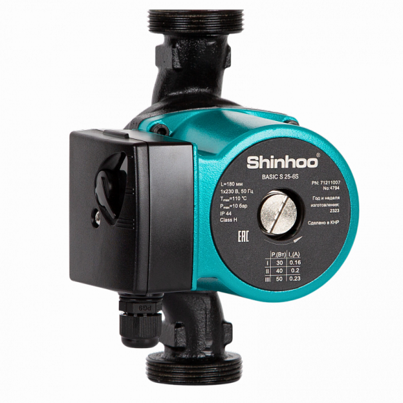 Насос циркуляционный с мокрым ротором BASIC S 32-8S 180 PN10 1х230В/50 Гц Shinhoo 71211006 Насос циркуляционный с мокрым ротором BASIC S 32-8S 180 PN10 1х230В/50 Гц Shinhoo 71211006